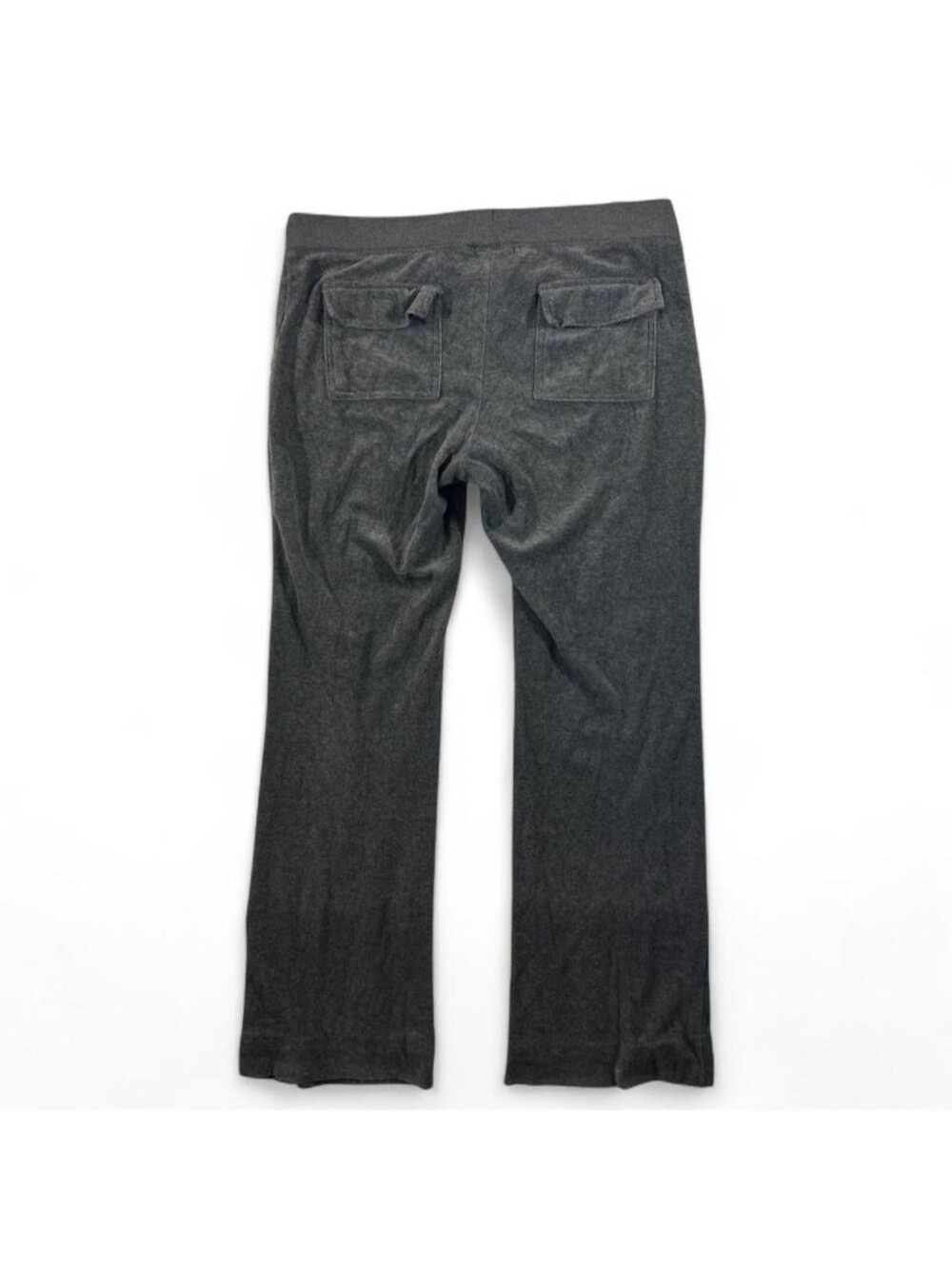 y2k grey juicy couture low rise flare pocket back tracksuit pants